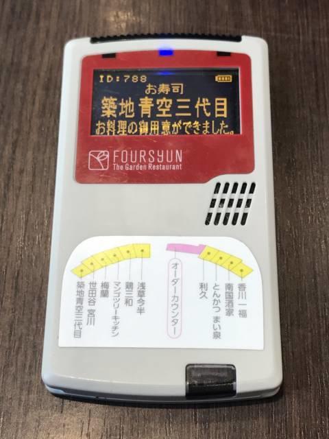 用意ができた呼び出しベルの表示
