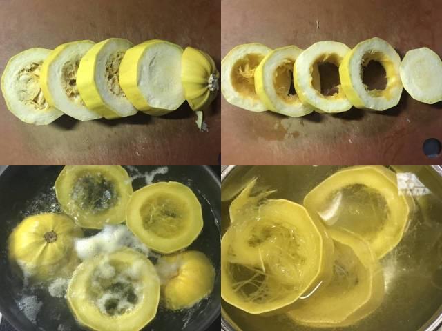 「そうめんかぼちゃ」を茹でる