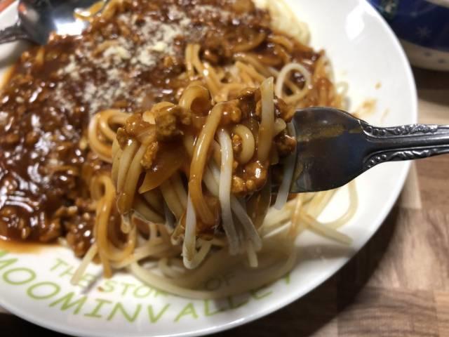 写真:普通においしい大豆ミートスパゲティ