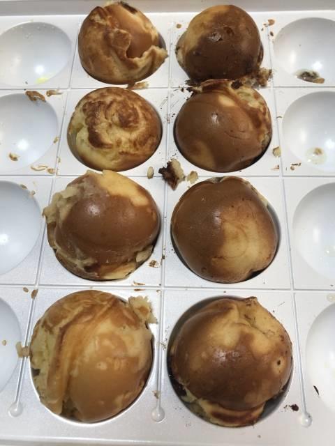 写真:たこ焼きホットケーキの焼き上がり