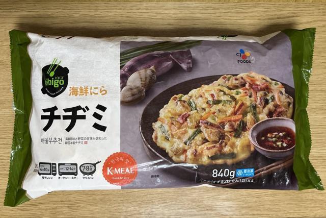 写真:ビビゴ「海鮮にらチヂミ」パッケージ表