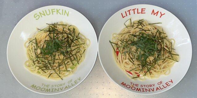 写真:「うにクリームスパゲティ」の完成