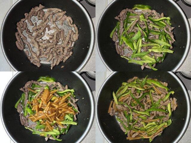 写真:「青椒肉絲」を作る
