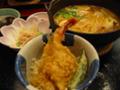 味噌煮込みうどん、プチ天丼セット(オット)