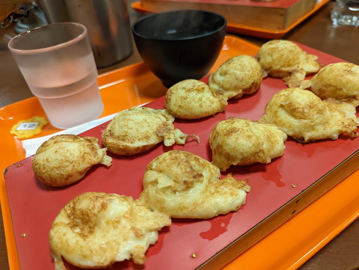 学会の合間に食べた明石焼き風たこ焼き