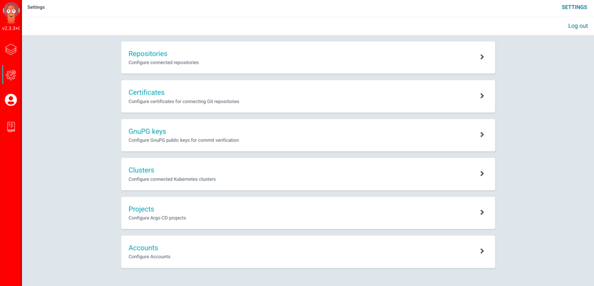 本番環境のUIではサイドバーが警告色となっている