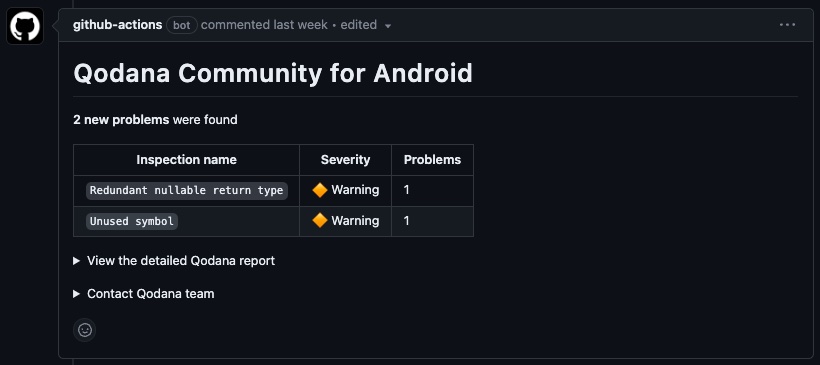 Qodanaのサマリーコメント
