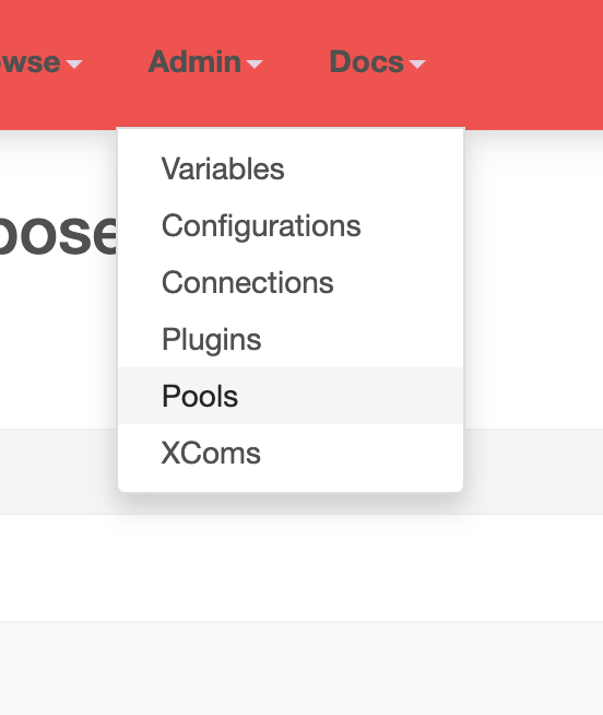 Adminメニューの配下にPoolsが存在する