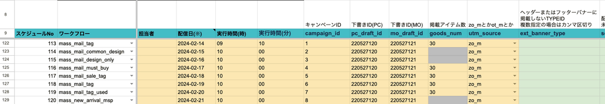 spread sheet