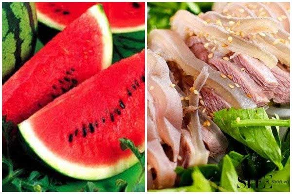 Thông tin về sự kết hợp thịt dê và dưa hấu