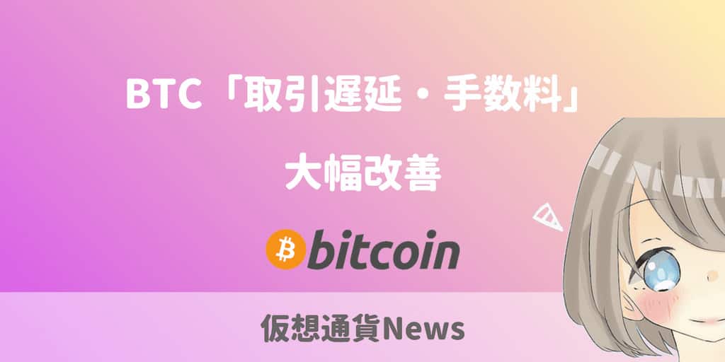 BTC「取引遅延・手数料」 大幅改善