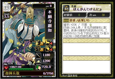 新天のランク付け(1位：石田三成)限定武将でない、コア武将！ただし