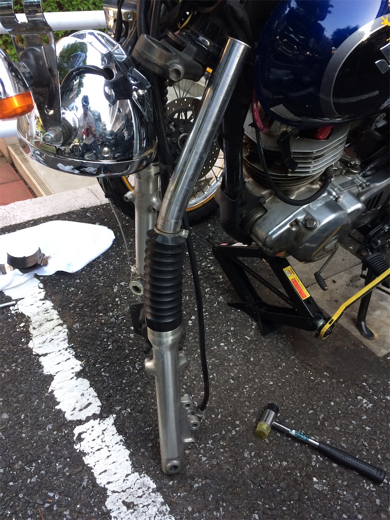 st250 の事故後修理記録～その1ーフロントフォークOHというか修理編ー