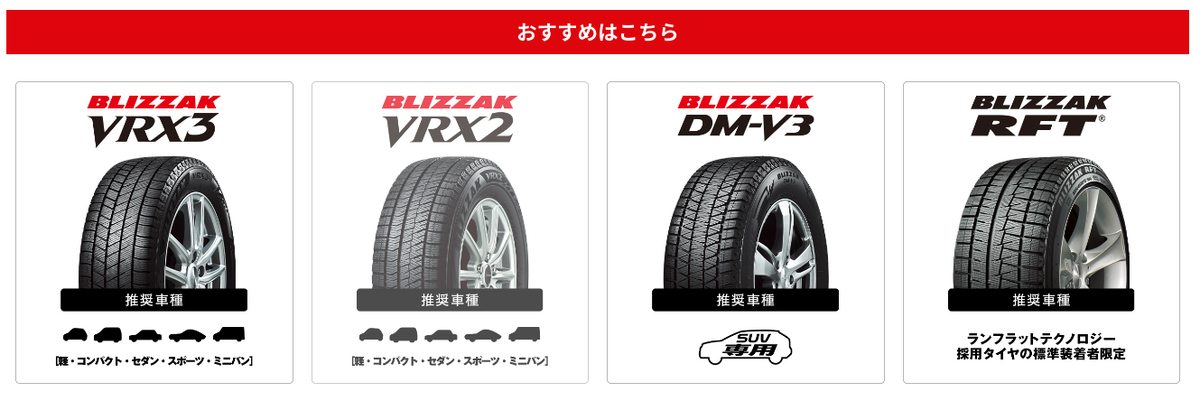 モボックススタッドレスタイヤ