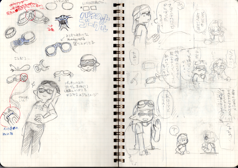 パイロットゴーグルのメモと同人誌の1ページ目