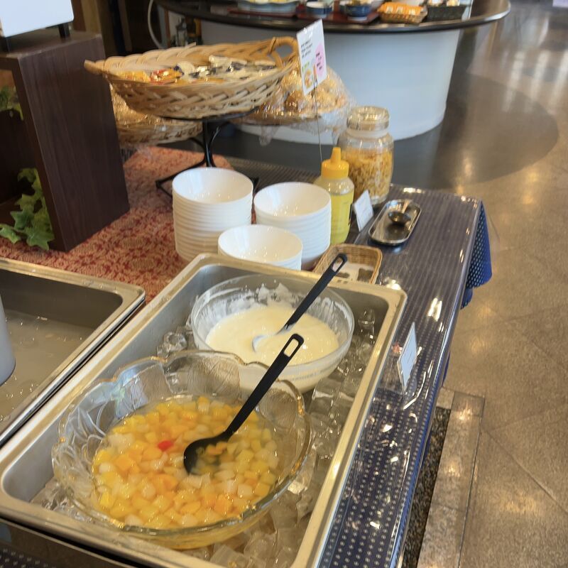 ホテルビアントスの朝食バイキング｜ドリンクバーやヨーグルト・デザート類