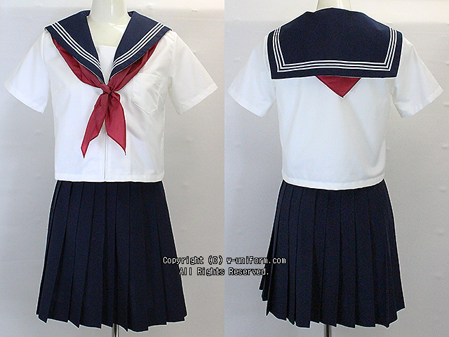 洗濯機で洗える夏セーラー 前開き型 長袖 トンボ 学生服(160A 白