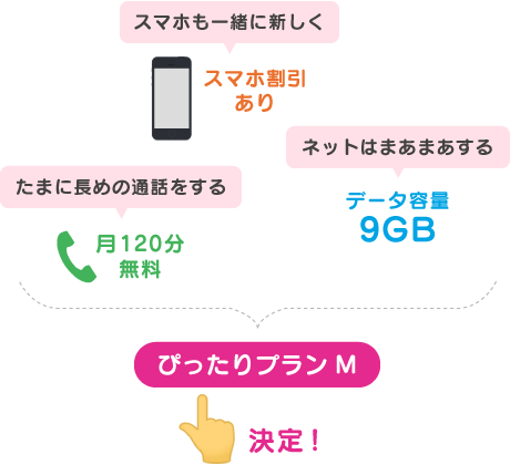 f:id:waka-ru:20181016175024p:plain ぴったりプランMに決定