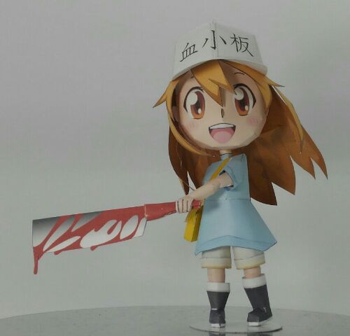 血小板ちゃん　ペーパーフィギュア　鉈装備