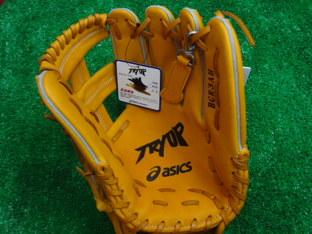 キャッチャーミット)asics TRYUP オレンジ 野球グローブ