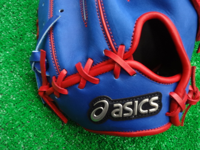 asics 硬式グローブ 白/赤/青　韓国イデホ李大浩支給　右投げ用 野球グローブ アシックス 硬式 外野手 外野手用 硬式グローブ