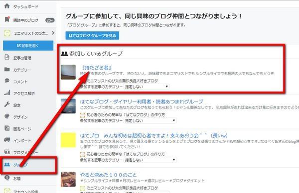 はてなブロググループの管理画面