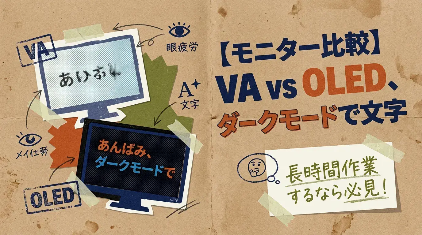 【モニター比較】VA vs OLED、ダークモードで文字が見やすいのはどっち?🤔 長時間作業するなら必見!