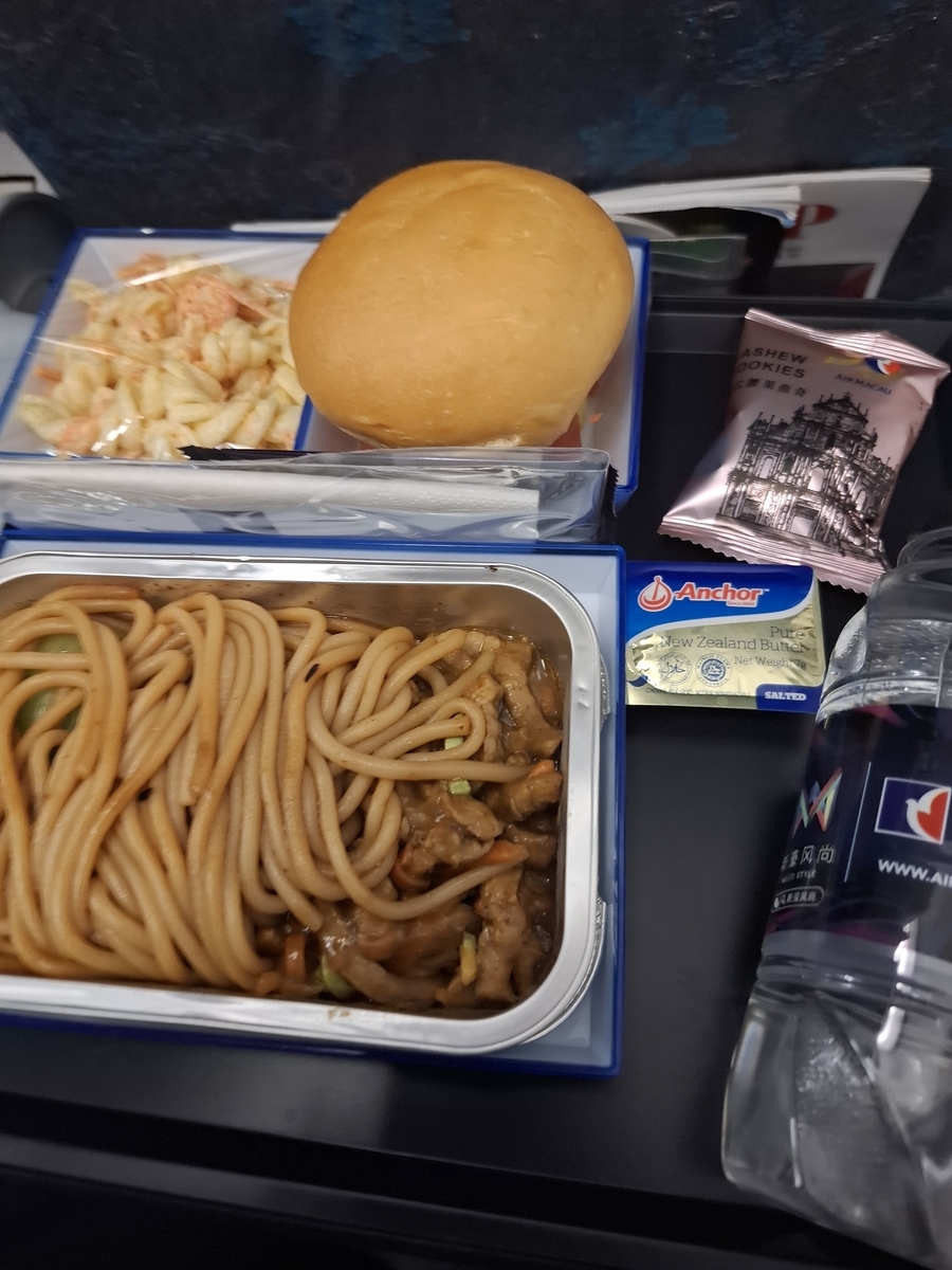 マカオ→バンコクの機内食