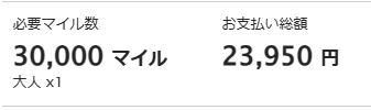 必要マイルと諸経費