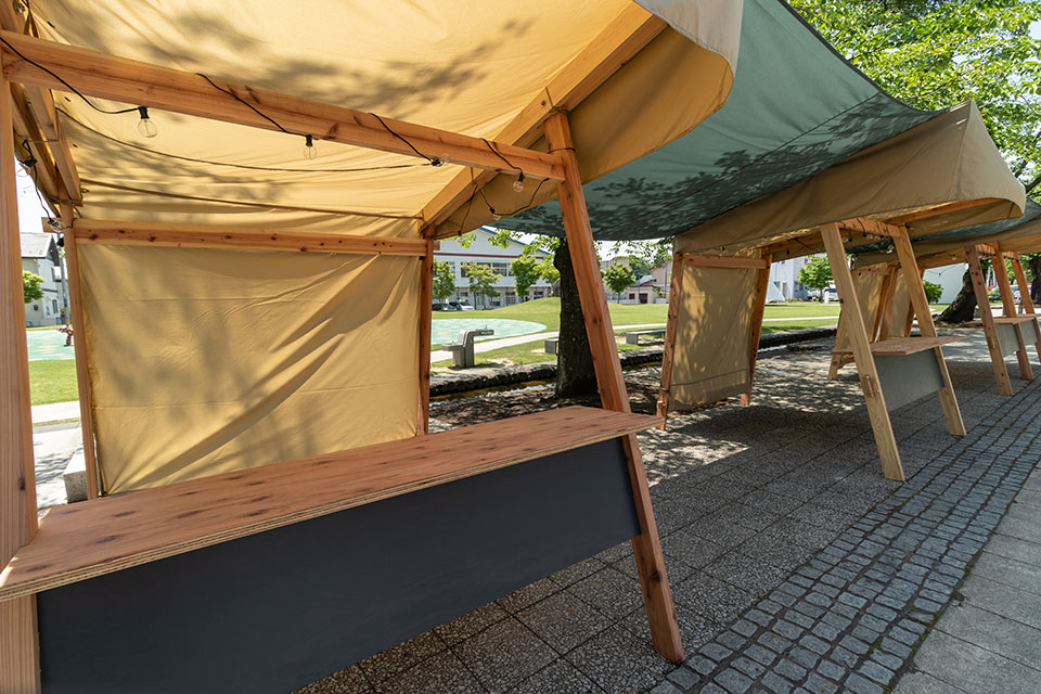 木製テント用マルシェ一式 ウッドデザイン賞 受賞作品データベース | 地域材で造った組み立て式