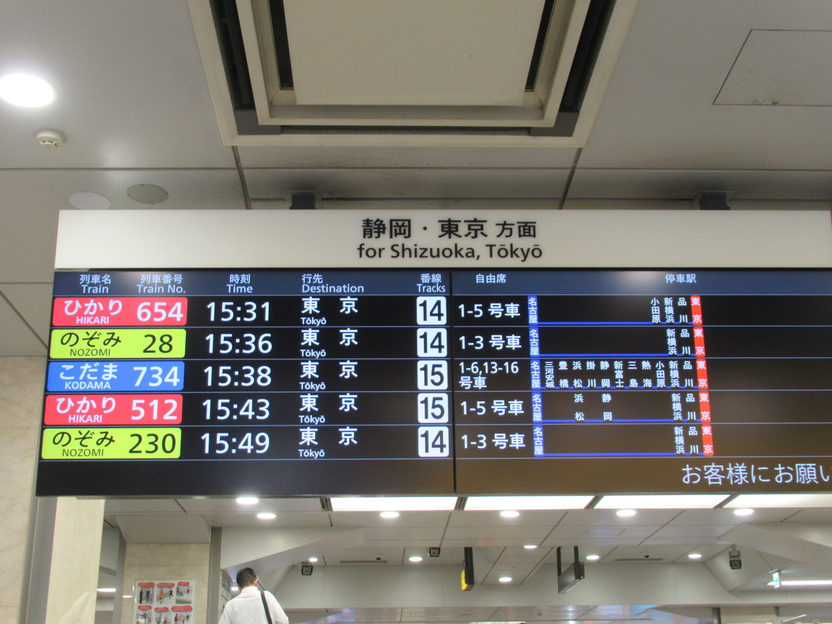 新幹線 こだま 自由席 号車案内板 車両のご案内｜JR東海