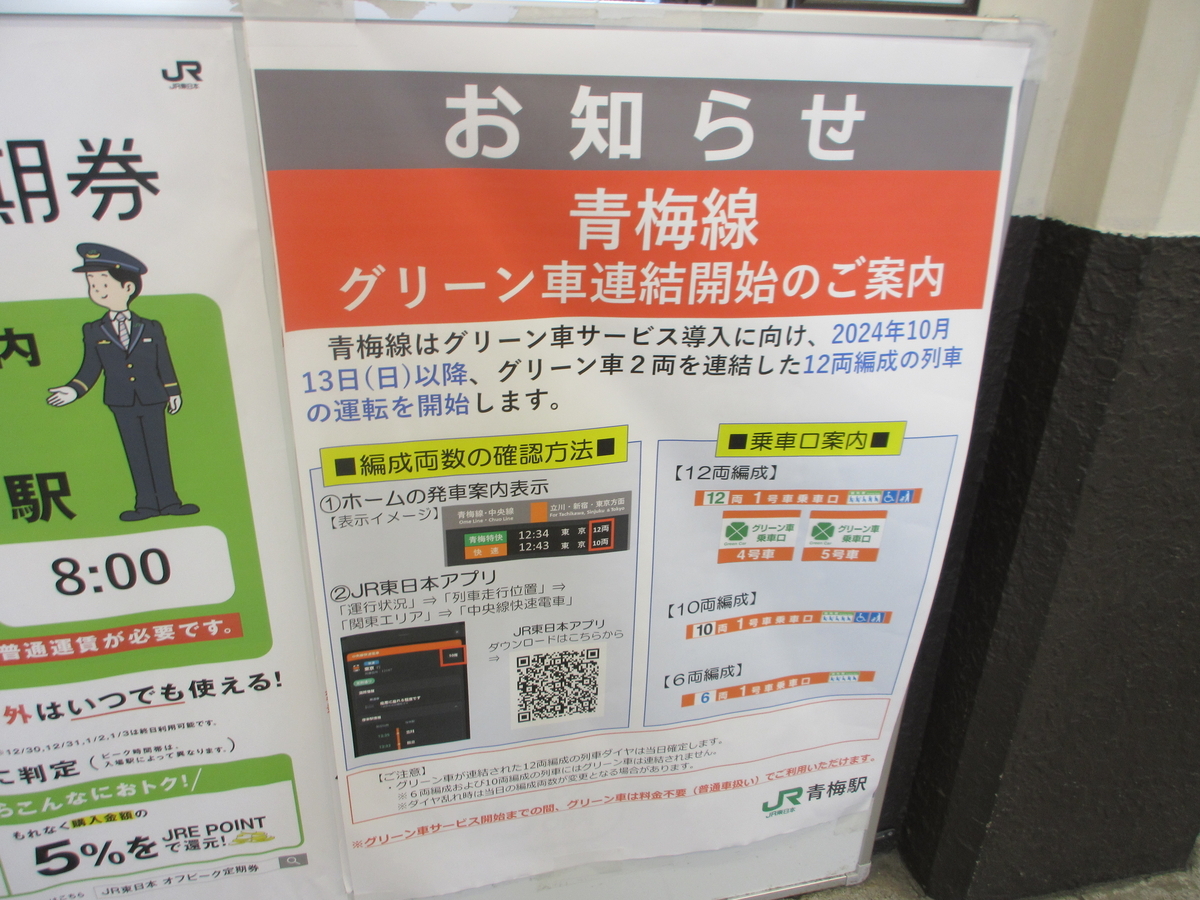 JR東日本　グリーンのりば　看板 JR東日本グリーンのりば看板