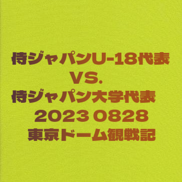 侍J高校代表対大学代表2023
