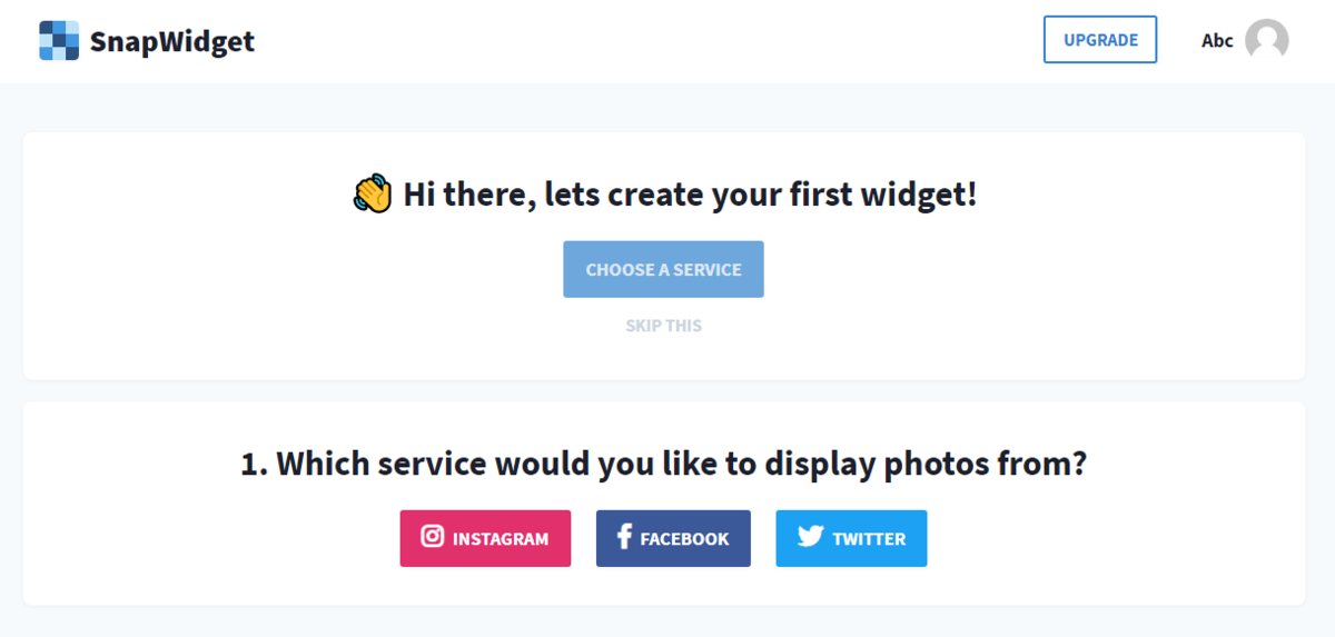 SnapWidgetでインスタウィジェット作成画面その1