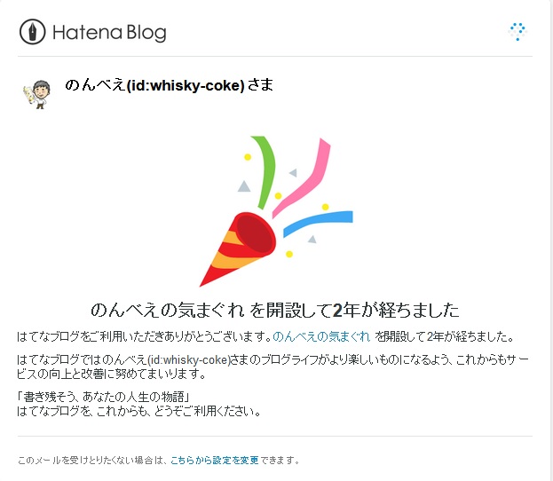 はてなブログ 2周年