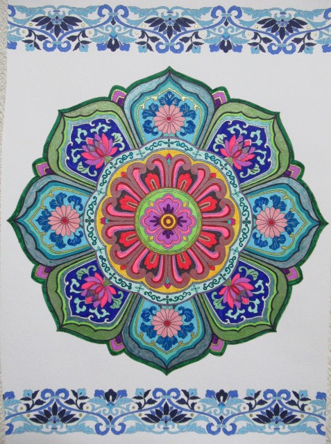 微睡みの季節の和柄塗り絵 塗り絵をめぐる冒険