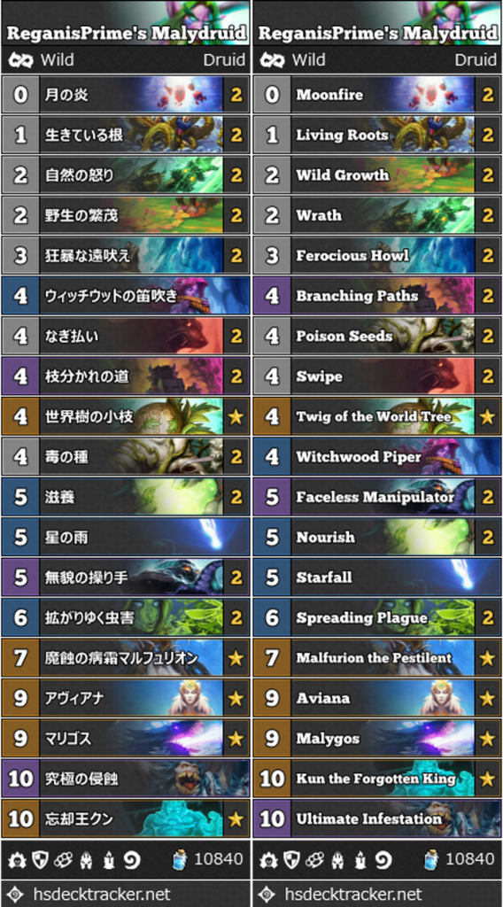 8 Reganisprime S マリゴスドルイド Malydruid S49 Wildinfo For Japan Hearthstone