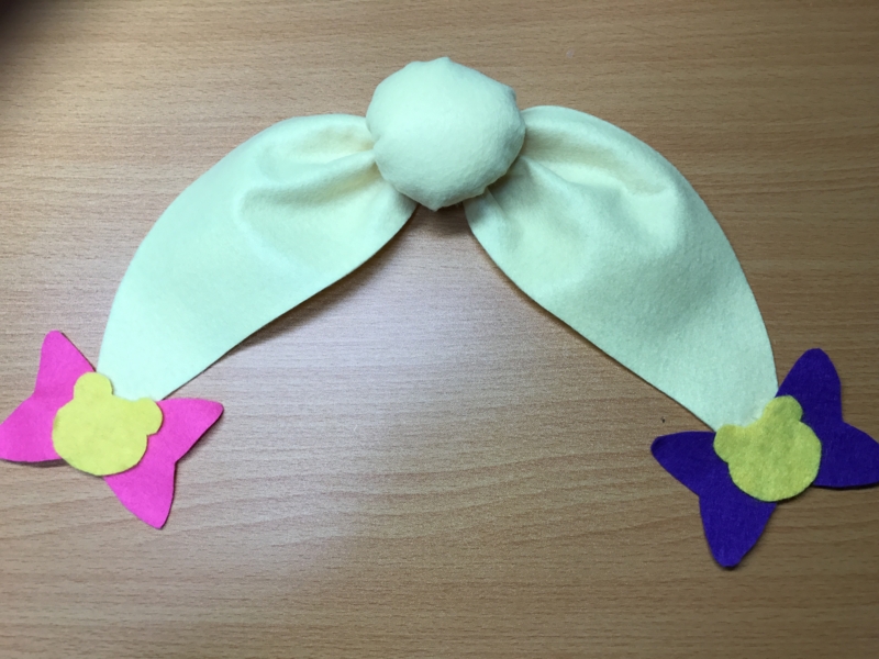 手作り 魔法使いプリキュア 奇跡の変身 キュアモフルン風 コスプレ衣装の作り方 後リボン イクメンパパの裁縫日記