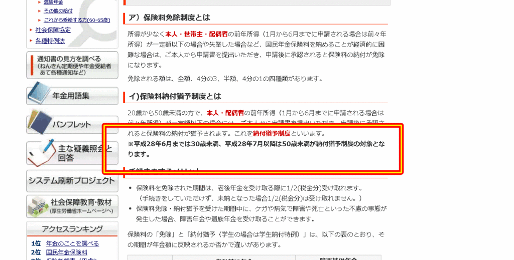 HPから・・・年齢による注意事項部分