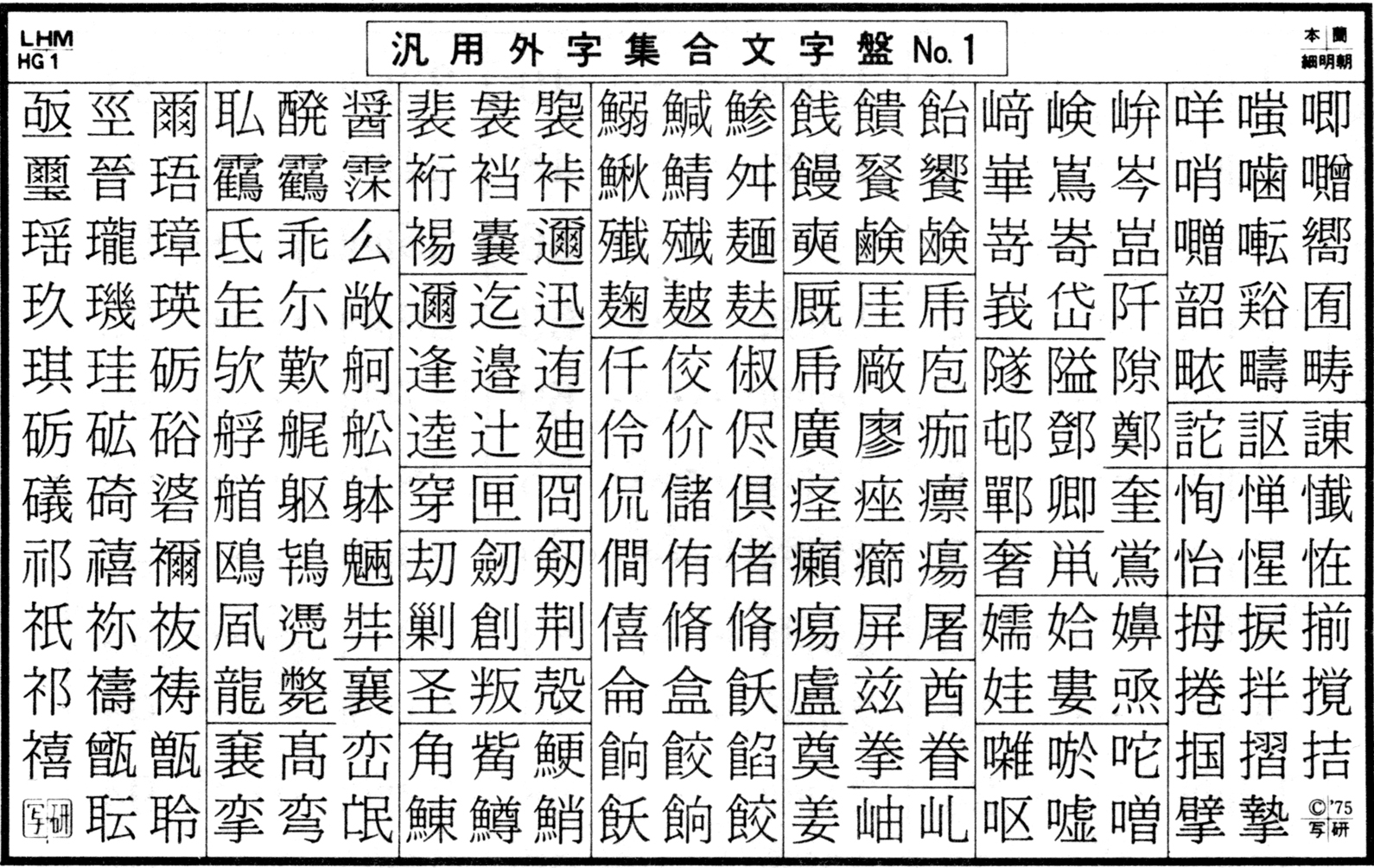 個別「写研_汎用外字_LHM01」の写真、画像 - works014's fotolife