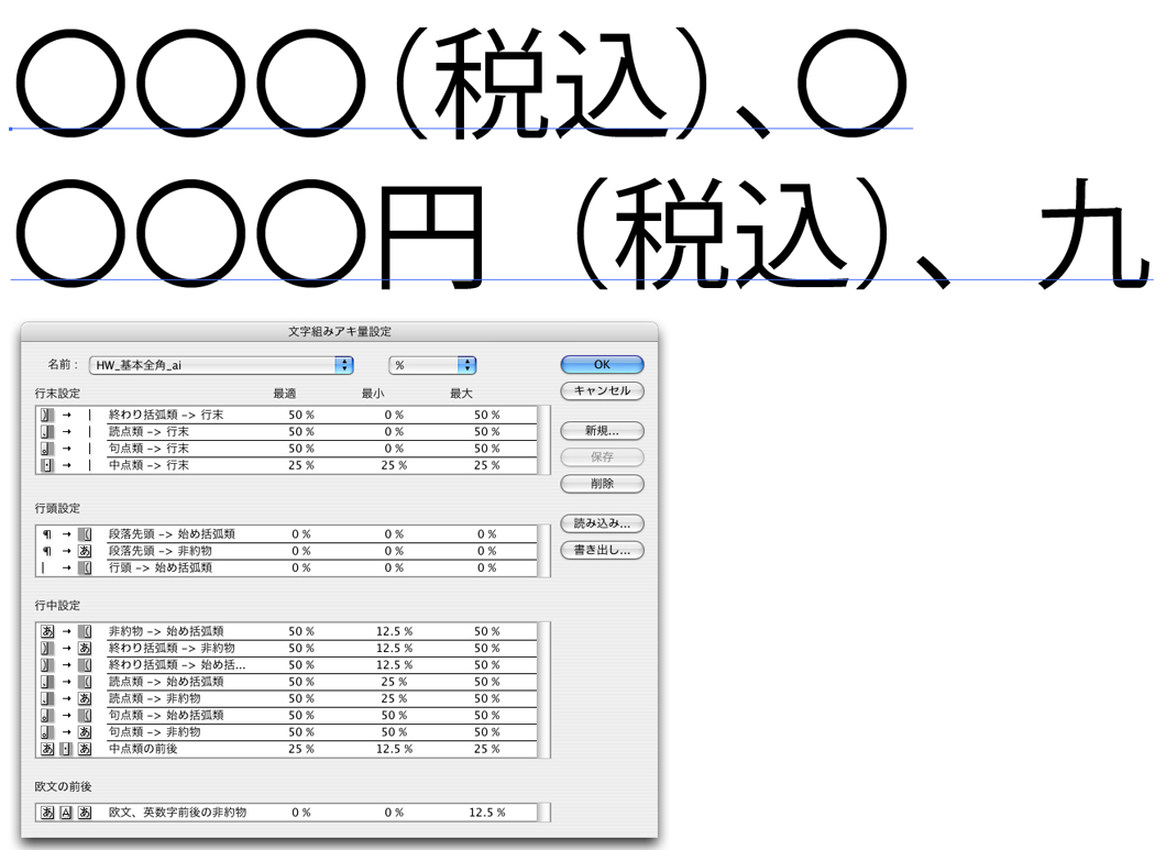 Illustratorの漢数字〇（ゼロ）