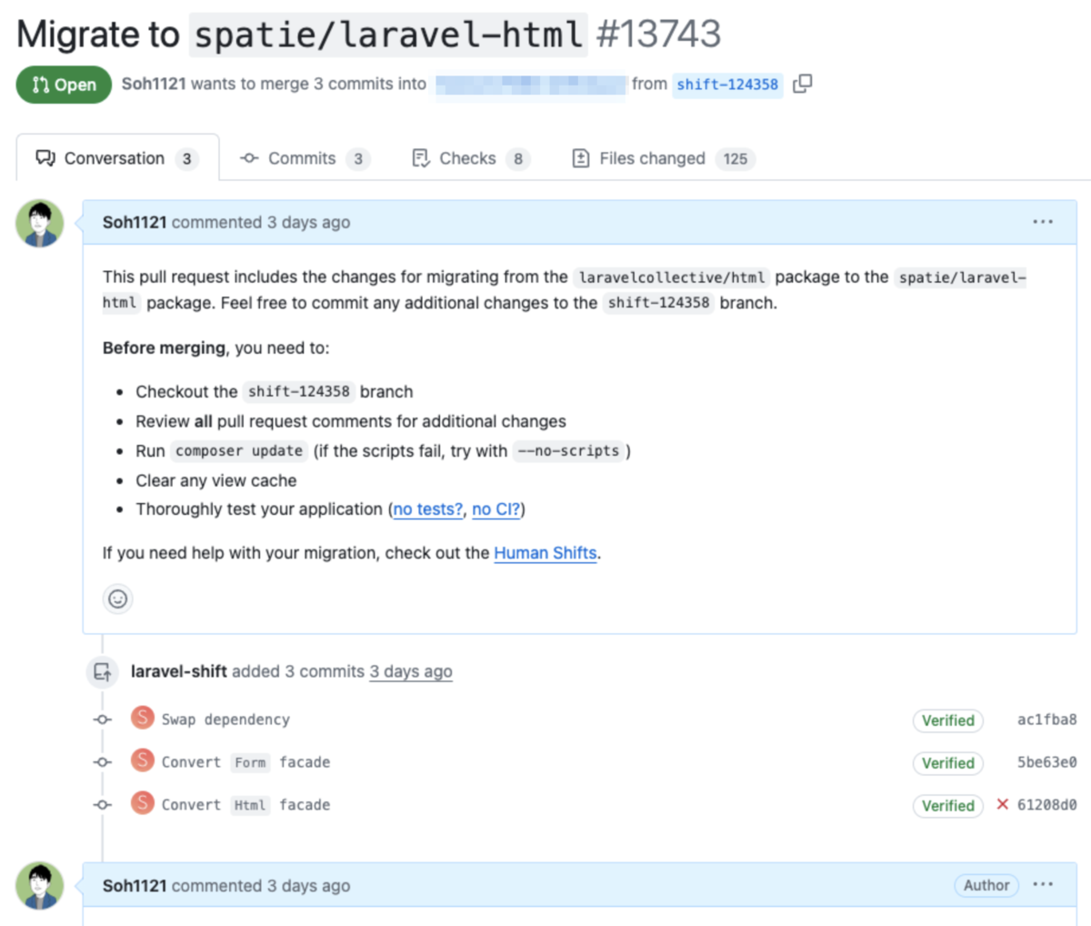 ShiftによるGitHubのPR