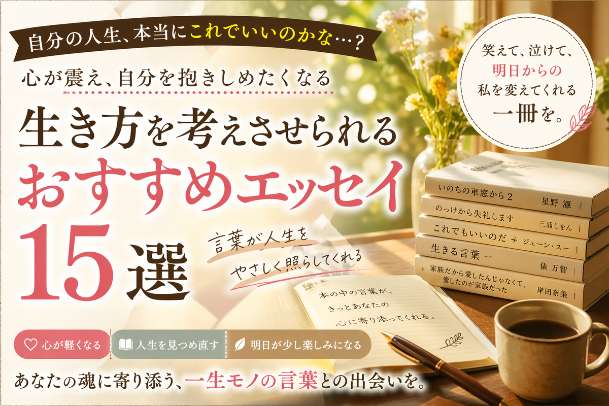 2026年最新】生き方を考えさせられるおすすめエッセイ15選｜人生に迷っ