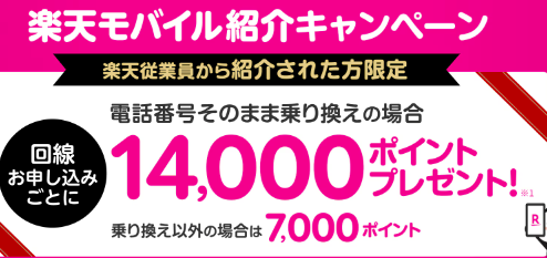 楽天モバイル従業員紹介キャンペーン