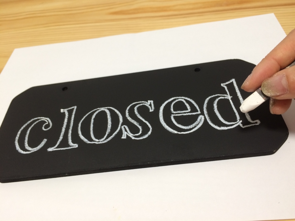 011 文字 Open Closed チョークアートライフ 011 文字 Open Closed チョークアートライフ