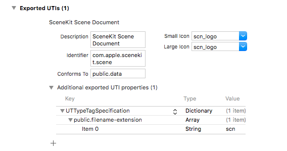 document base app テンプレートを使って scenekit のシーンファイル