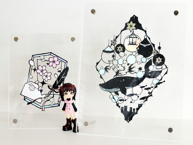切り絵（フレーム付き) かわいい 切り 絵 フレーム 簡単 ボックスフレーム切り絵 バラ Megumi