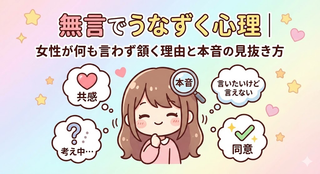 無言でうなずく心理|女性が何も言わず頷く理由と本音の見抜き方 - 彩り豊かな日常