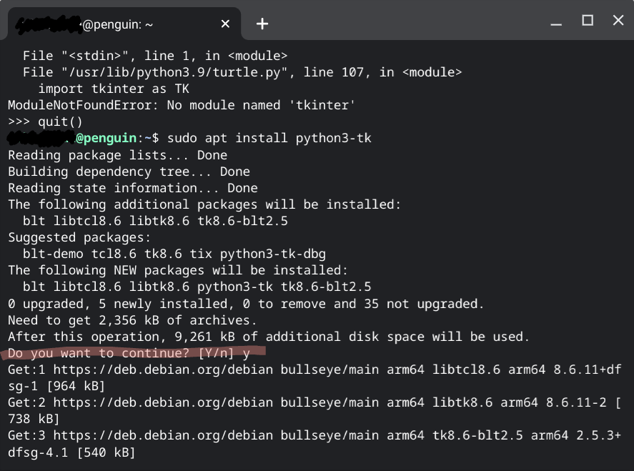 番外編】Chromebookでtkinterが見つからないときの対処法 - YJ25の