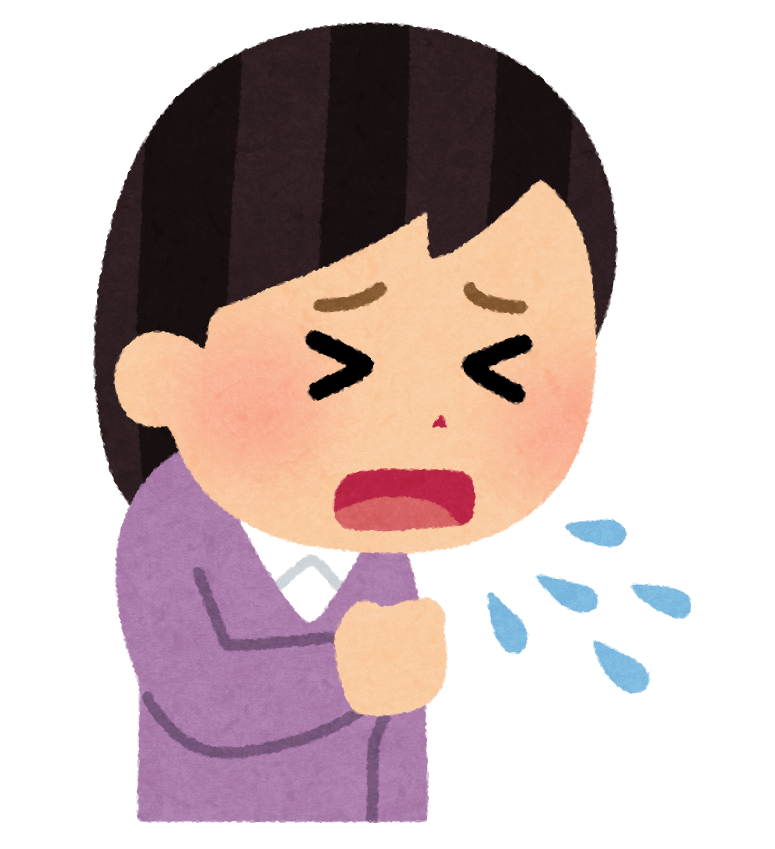 咳をする女性のイラスト コロナあるある話